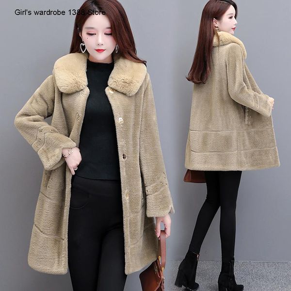 

coat women's middle long 2020 new small thick coat, Black