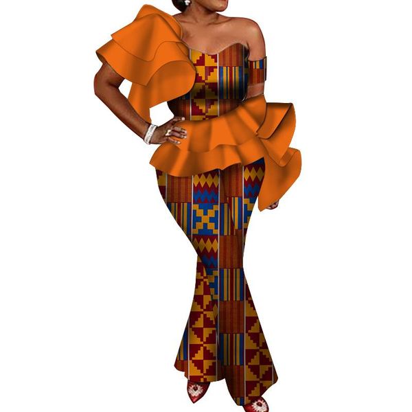 

ethnic clothing africa pant sets for women spring dashiki crop and pants bazin plus size african wy4124, Red
