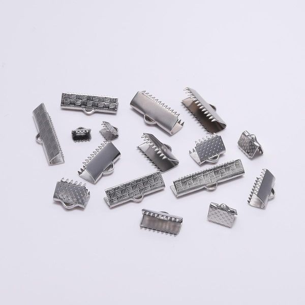 

30pcs stainless steel crimp end bead buckle tip clasp cord flat cover clasps diy necklace bracelet connectors for jewelry making wmtnlz