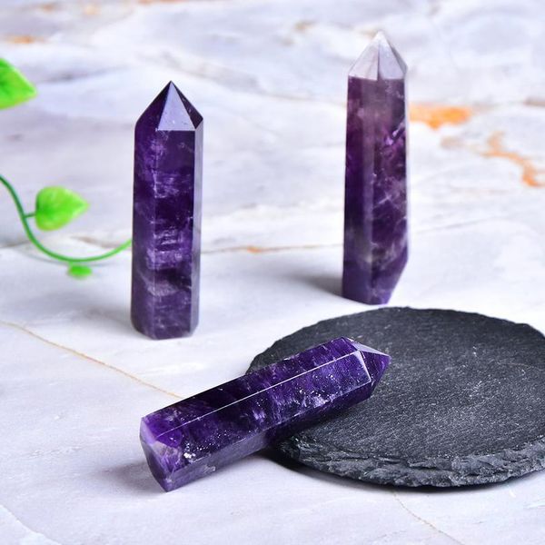 

natural amethyst point crystal healing energy stone natural quartz home decor reiki polished crafts 50-80mm stone ca qylgvb, Black