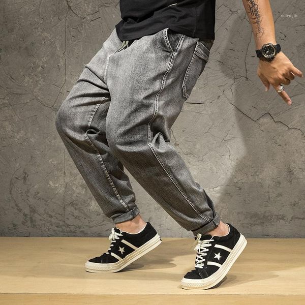 

spring season loose big size pants pants grey plus size 7xl stretch jeans men's summer thin section 48 46 44 42 40 381, Blue