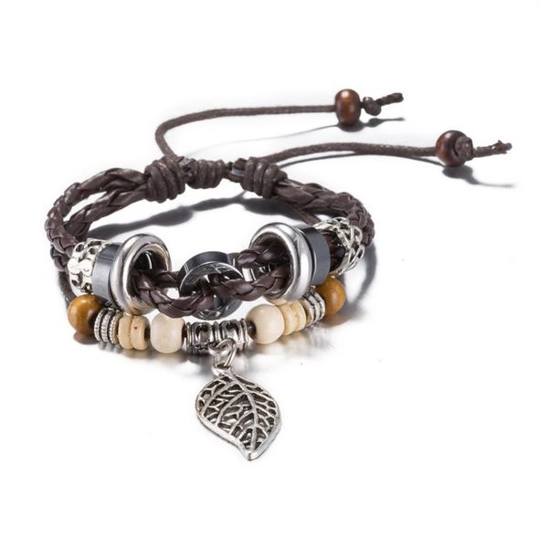 

charm bracelets women leather ethnic brown bracelet men turkish jewelry wholesale vintage jesus ornamentation braccialetto cuoio h086, Golden;silver