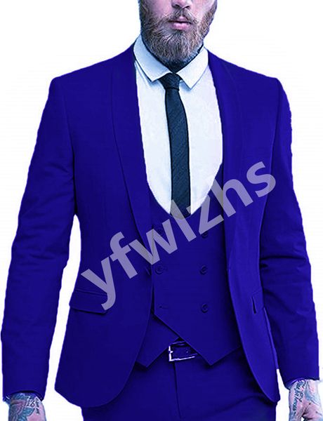 

classic one button wedding tuxedos shawl lapel slim fit suits for men groomsmen suit prom formal suits (jacket+pants+vest+tie) w585, Black;gray