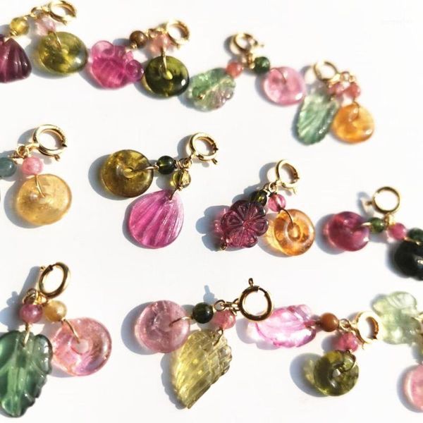 

natural rainbow tourmaline multiple shape for jewelry design pendant1