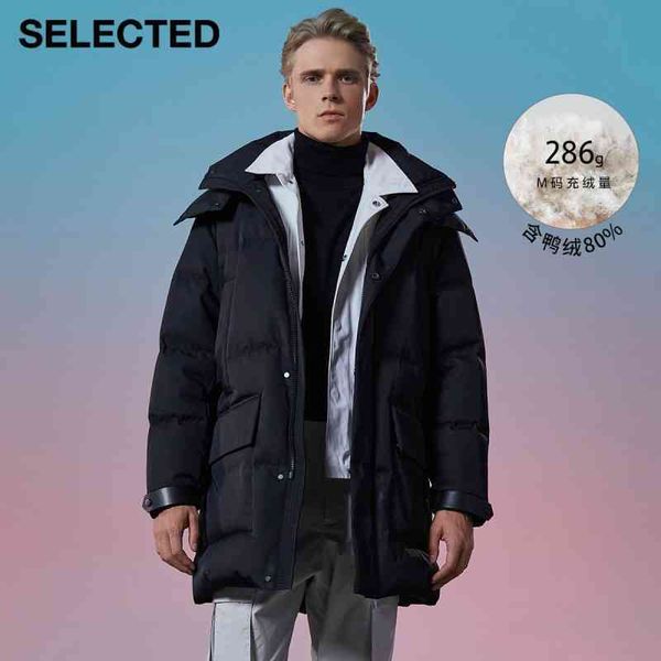 

SELECTED Men's New Style Hooded Loose Long Down et S|420412027, Black