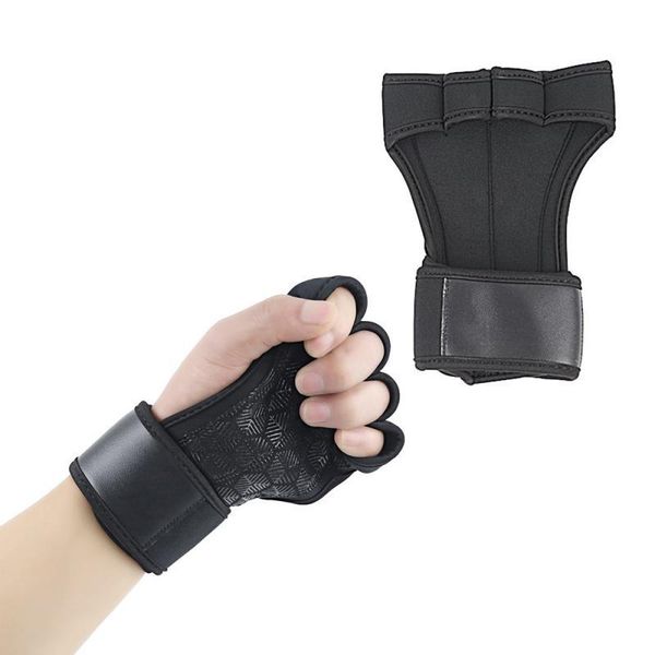 

wrist support men women weight lifting gloves bodybuilding fitness wrap gym training cn hand mask pull-ups, Black;red
