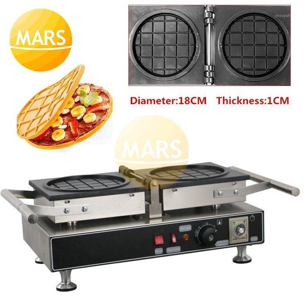 

snack machines non stick rotate waffle maker round grid shape filled waffle pancake maker iron machine baker mold1