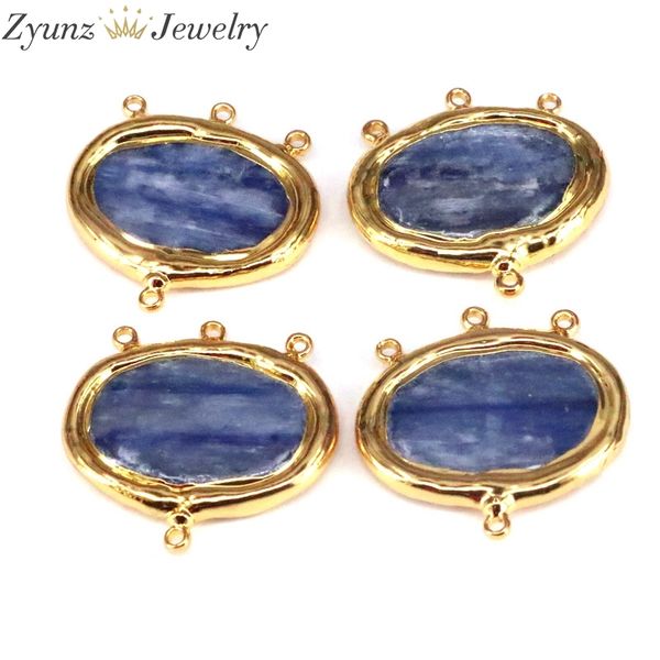 

5pcs, nature gold plated gems stone pendant, blue kyanite pendant q1216, Silver