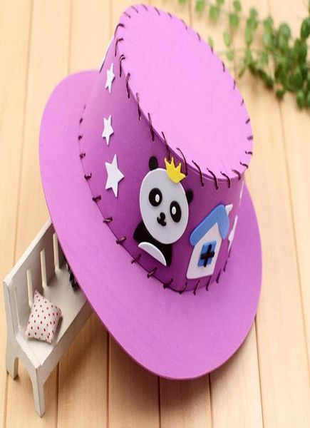 

2pcs eva foam paper weaving hat creative flowers animals kindergarten art children diy craft toys party diy decorations gyh wmtjpd