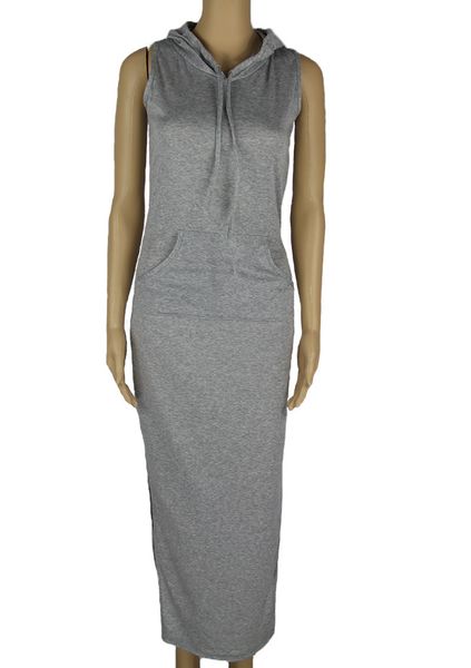 

womens fashion dressbag hip split hooded gray nightclub dress kfjt, Black;gray
