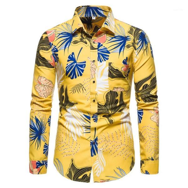

cyxzftrofl new arrived mens hawaiian shirt male casual camisa masculina printed beach shirts long sleeve dress shirt for men y041, White;black