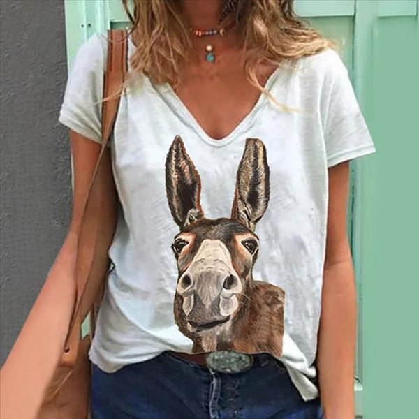 

harajuku t рубашка женщины плюс размер летние топы осел принт мягкий с коротким рукавом футболка лучшие эстетические топы женщины 2020, White