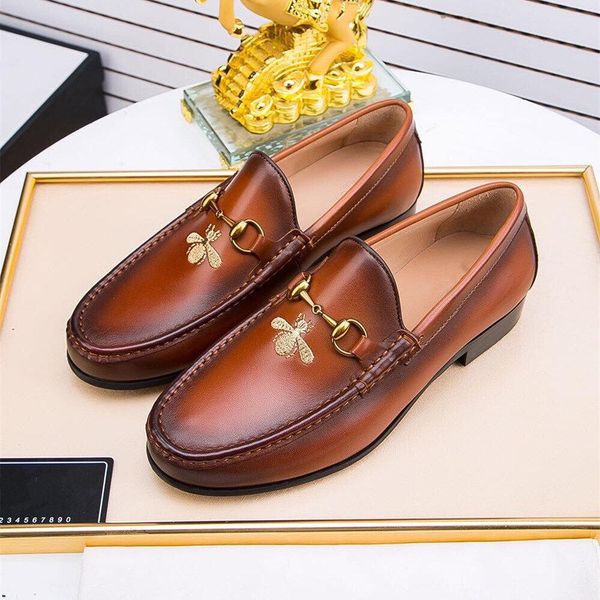 

55 2021 brand men's leather formal shoes lace up luxury dress shoe oxfords fashion retro shoes elegant work footwear men dress shoes 11, Black