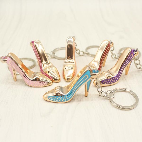 Sapatos de salto alto Keychain Rhinestone Car Key Rings Mulheres Bolsa Encantos Chaveiros Titular Chaveiros Crystal Fashion Key