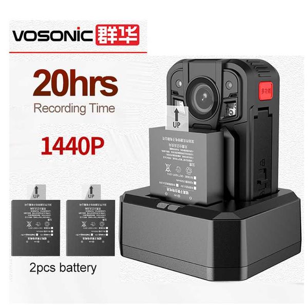 

camcorders 20hrs long recording standby h.265 uhd 1440p body worn camera 1296p security recorder video dvr pocket cam