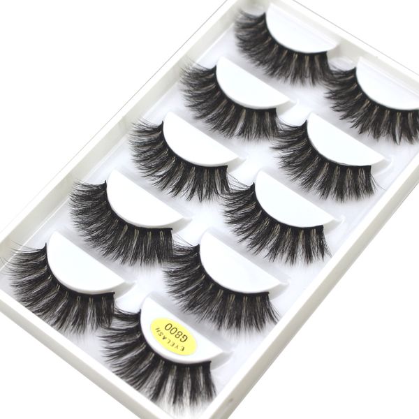 

wholesale 5 pairs mink eyelashes 100 pcs 3d false lashes winged thick makeupeyelash dramatic lashes natural volume soft fake eye lashes g800