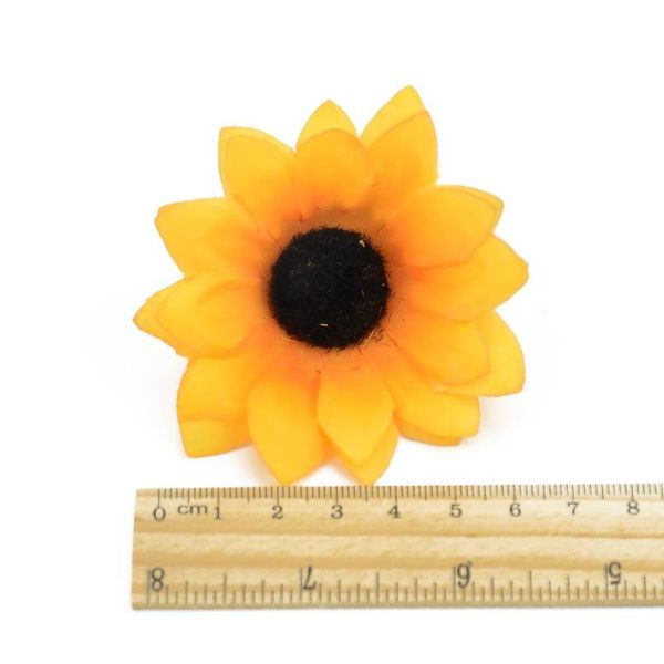 

10pcs 7cm wholesale lagre silk sunflower artificial flower head for weddingdecoration scrapbooking accessories fake bbyocc