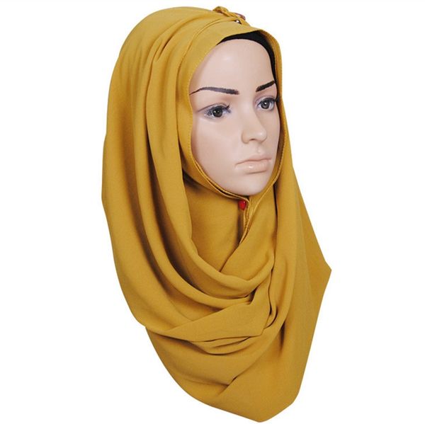 

women plain chiffon scarf head wrap solid color maxi shawls islamic headband muslim hijabs turban scarves ladies scarf 78 colors f120201, Red;brown