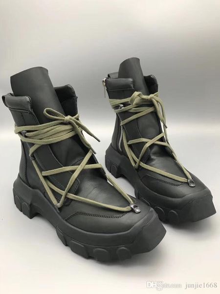 

18ss spring and autumn new list tpu soles imported italian genuine leather boots high-end hardware fashion casual men's shoes, Black