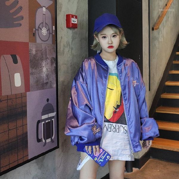 

autumn embroidery hooded women jacket women loosen student bf jacket harajuku coat oversize female jaqueta feminina1, Black;brown