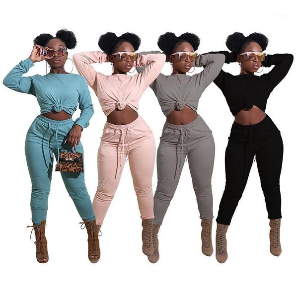 

women's tracksuits solid color women's tracksuit long sleeve sweatsuit drawstring jogger pants active matching set two piece fitn, Gray