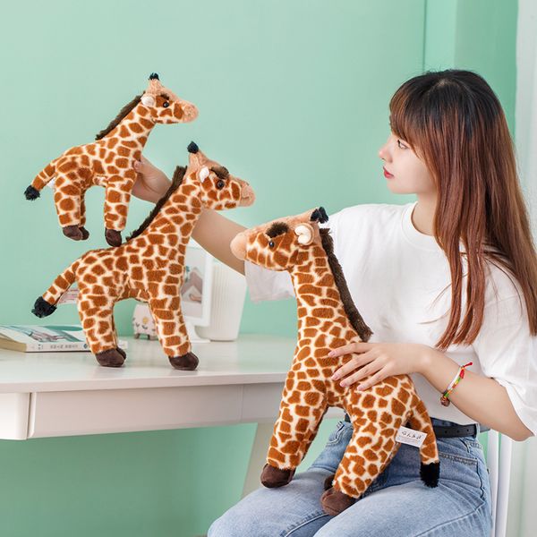 

lovely simulation giraffe stuffed plush toys kids children animals giraffe stuffed doll accompany soft plush doll christmas gift