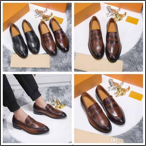 

mf 19ss new fashion designer luxury men formal leather shoes designer men dress shoe pointed oxfords shoes loafers driving shoes 22, Black