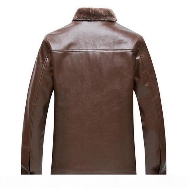

2019 design motorcycle bomber leather jacket men leather jacket fleece lined motorcycle bomber faux coats male outerwear, Black