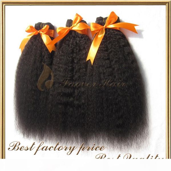 

7a grade 8-28inch kinky straight hair weft coarse yaki italian yaki natural color peruvian virgin human hair weaves, Black