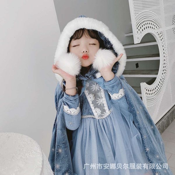 

plush aisha 2020 princs winter taozhu veet drs girl's cape skirt wqur, Red;yellow