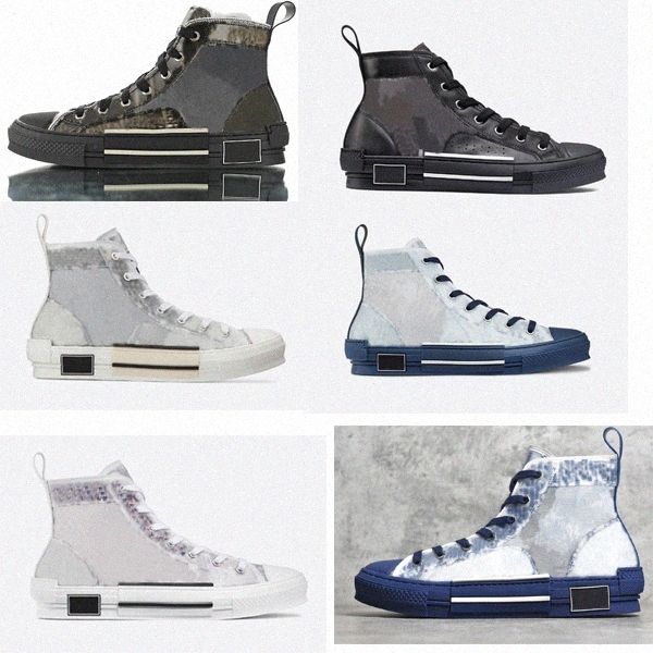 

2021 b23 b22 b24 designer sneakers obliques technical leather high low flowers platform outdoor casual shoes vintage size 36-45 h7hf#, Black