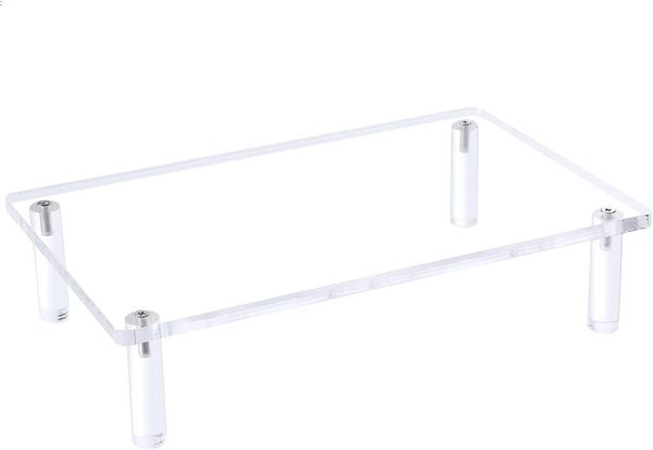 Carrinho de mesa de monitor de acrílico, 0.32 polegada espessura plataforma robusta computador portátil monitor riser carrinho, luz elegante elegante escritório mesa universal