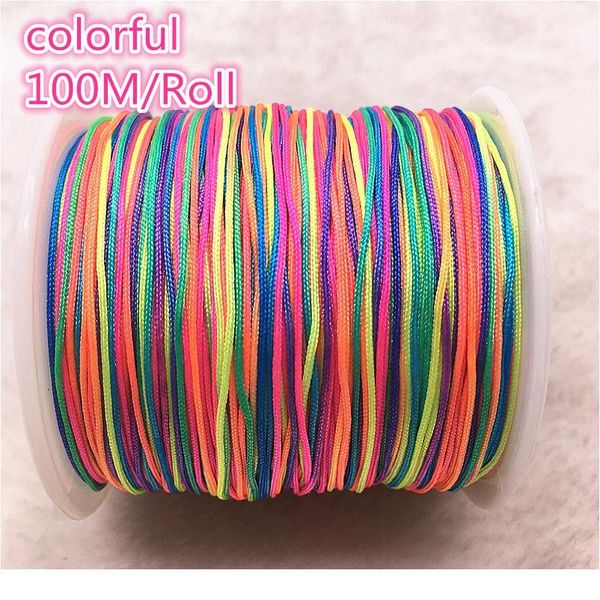 

new 100m/roll 0.8mm nylon cord thread chinese knot macrame cord bracelet braided string diy beadin qylenz