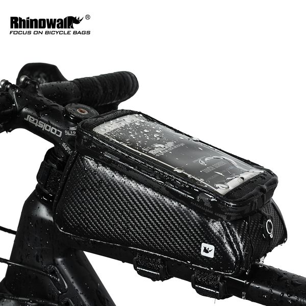 

rhinowalk bicycle front tube bag rainproof touch screen cycling front tube frame bags 5.8/6.0 phone case bike accessories