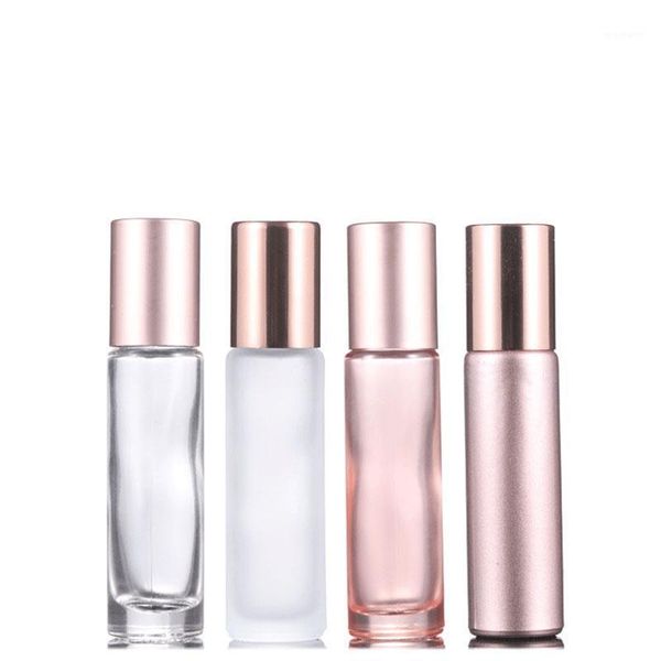 

storage bottles & jars set of 4 essential/basic oil 10ml roll on glass roller ball massager essence perfume refillable empty bottle containe