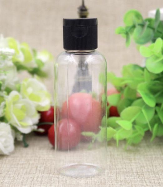 

50 мл прозрачная пластиковая бутылка пустой косметический контейнер cap container refillable makeup taper toners travel packaging бутылки бе