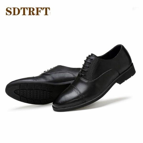 

sdtrft male business dress shoes loafers genuine leather formal moccasins men wedding party zapatos us6-12 13 141, Black