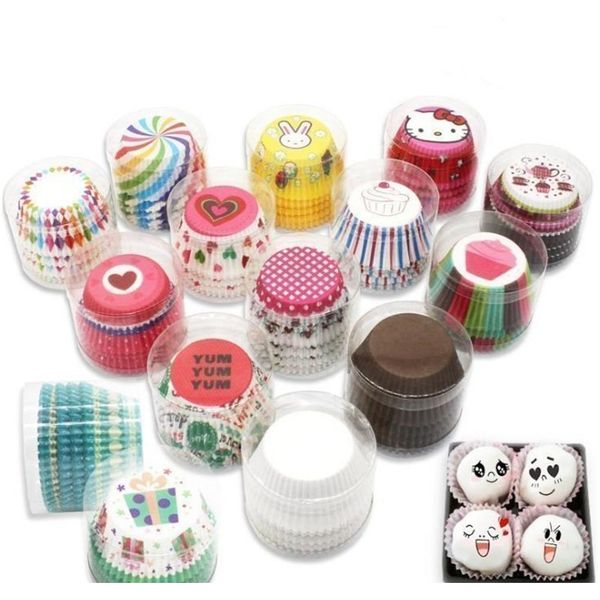 

100шт лота торт топпер торт для пирога бумаги стаканчиков буффинов лотки свадебные вечеринки семьи собрание кексы поставки для украшения тор
