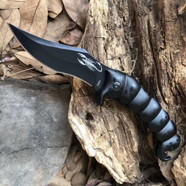 Скорпион DA61 Открытый карманный складной нож 3CR13 Окисленная черная лезвия Ручка подходит для кемпинга и походных инструментов выживания