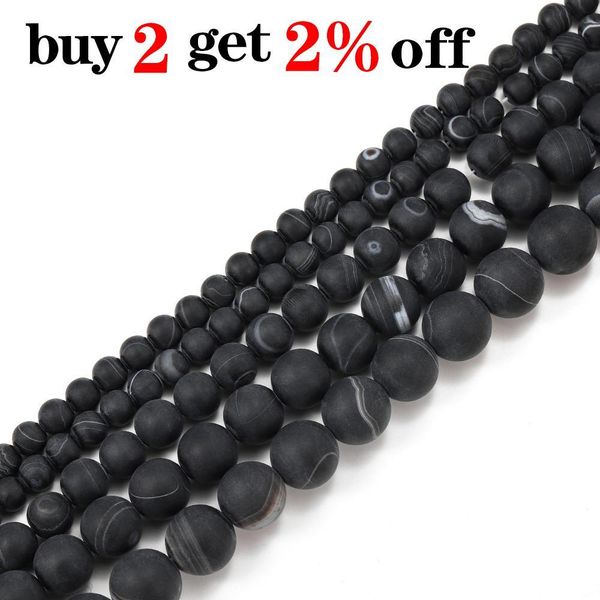 

1strand lot 4 6 8 10 12mm black matt natural stone stripe agates round loose beads for diy bracelet jewelry makings supplies h jllxhs