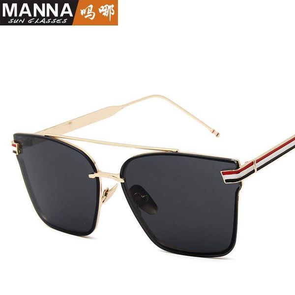 

large frame metal sunglasses for men and women fashion versatile film outdoor driving glasses 8512, White;black