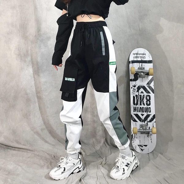 

women's pants & capris joggers mujer pantalones oversized gothic for women harajuku punk patchwork sweatpants korean style female trous, Black;white