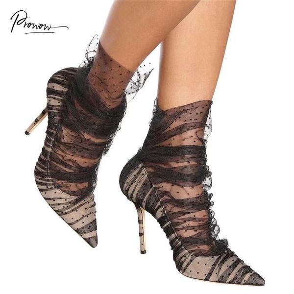 

dress shoes prowow fashion style spring summer women pumps pointed toe back zip thin high heel ladies party woman, Black
