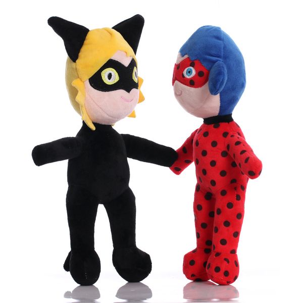 

30cm lovely cartoon ladybug joaninha girls mask super cat doll children plush toys gift