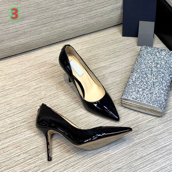 

fashion luxury designer women's dress shoes new pointed high heels wedding party shoes size 34-40 with box, Black