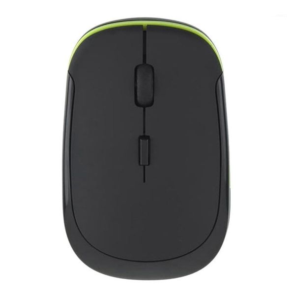 

gaming mouse 2.4ghz ultra-thin wireless optical mouse with usb receiver for pc computer without battery black plastic1