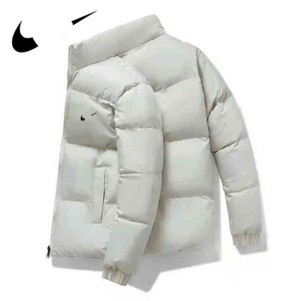 

cotton padded n-k reversible jacket parkas men's wear medium long thickened large wool collar hooded gooses parker warm sport coat, Black