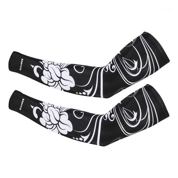 

elbow & knee pads mieyco sleeves skull tattoo printed cycling mtb bike bicycle uv protection arm warmer funny design sleeve1, Black;gray