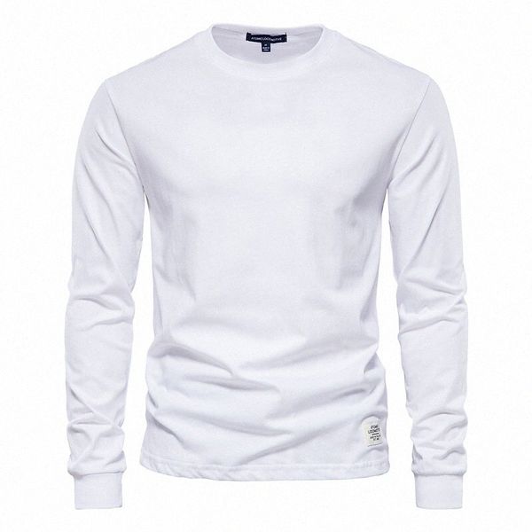 

men's t shirt solid color crew neck casual daily long sleeve cotton lightweight fashion big and tall green blue white s8mm#, White;black