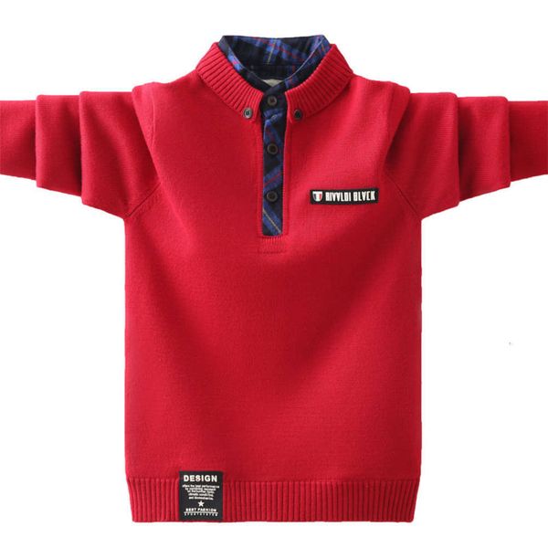 

new boys' autumn and winter 2020 plush & amp; thickened stand collar pullover middle school sweater children's t-shirt, Blue